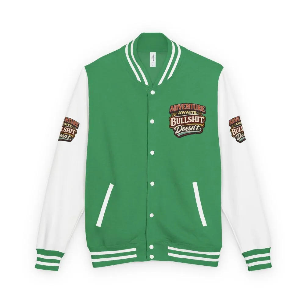 Unisex Heavyweight Letterman Jacket — "Adventure Awaits" Design F**K-Line