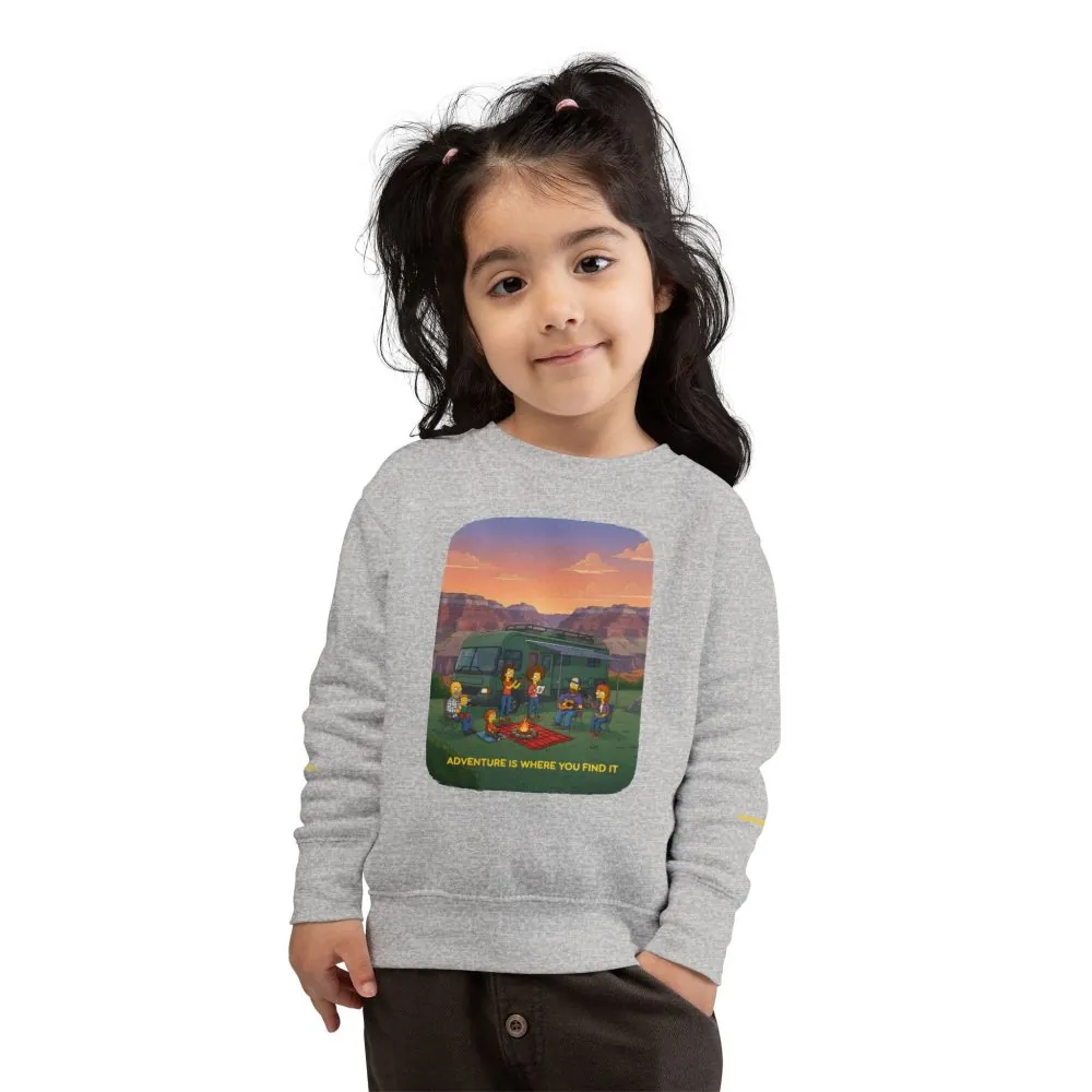 Toddler Sweatshirt - "Adventure Is Where You Find It" (Design Sitcom-Line)