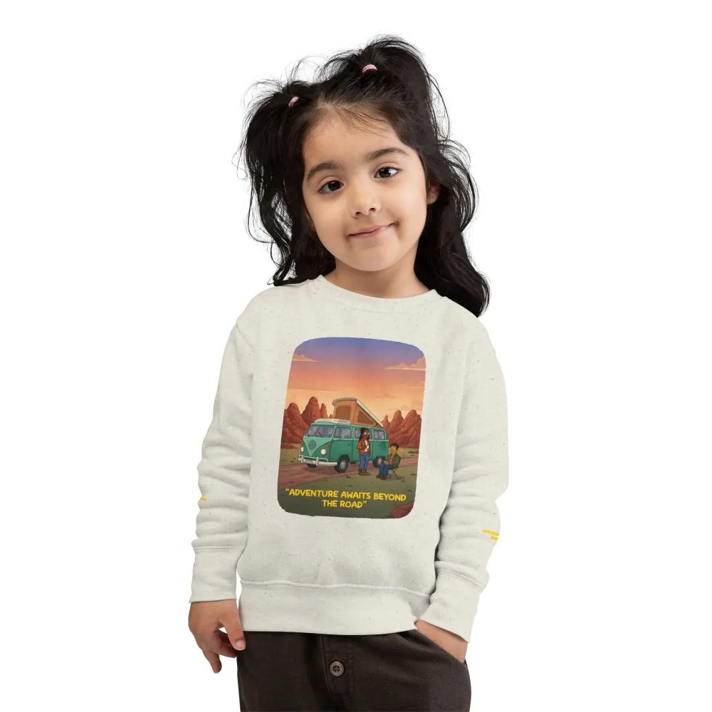 Toddler Sweatshirt - "Adventure Awaits Beyond The Road" (Design Sitcom-Line)