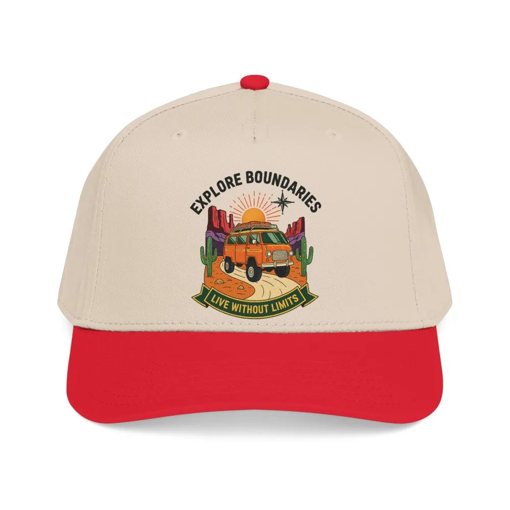 Baseball Cap— "Eplore Boundaries-Live without limits" Mid Profile Baseball Hat