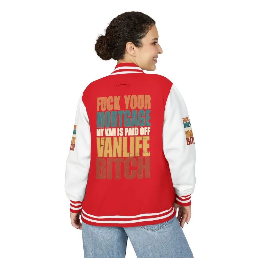 Unisex Heavyweight Letterman Jacket — "Fuck Your Mortgage" Design F**K-Line