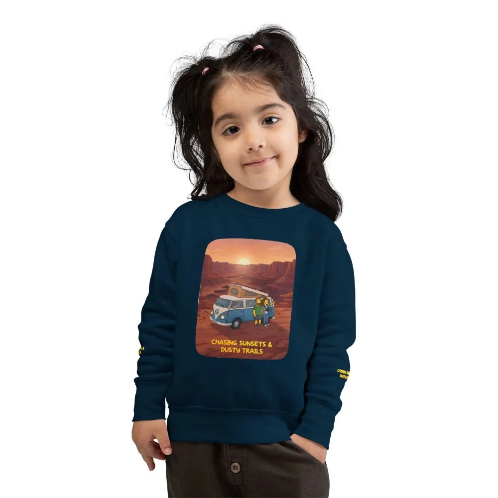 Toddler Sweatshirt - "Chasing Sunsets And Dusty Trails" (Design Sitcom-Line)