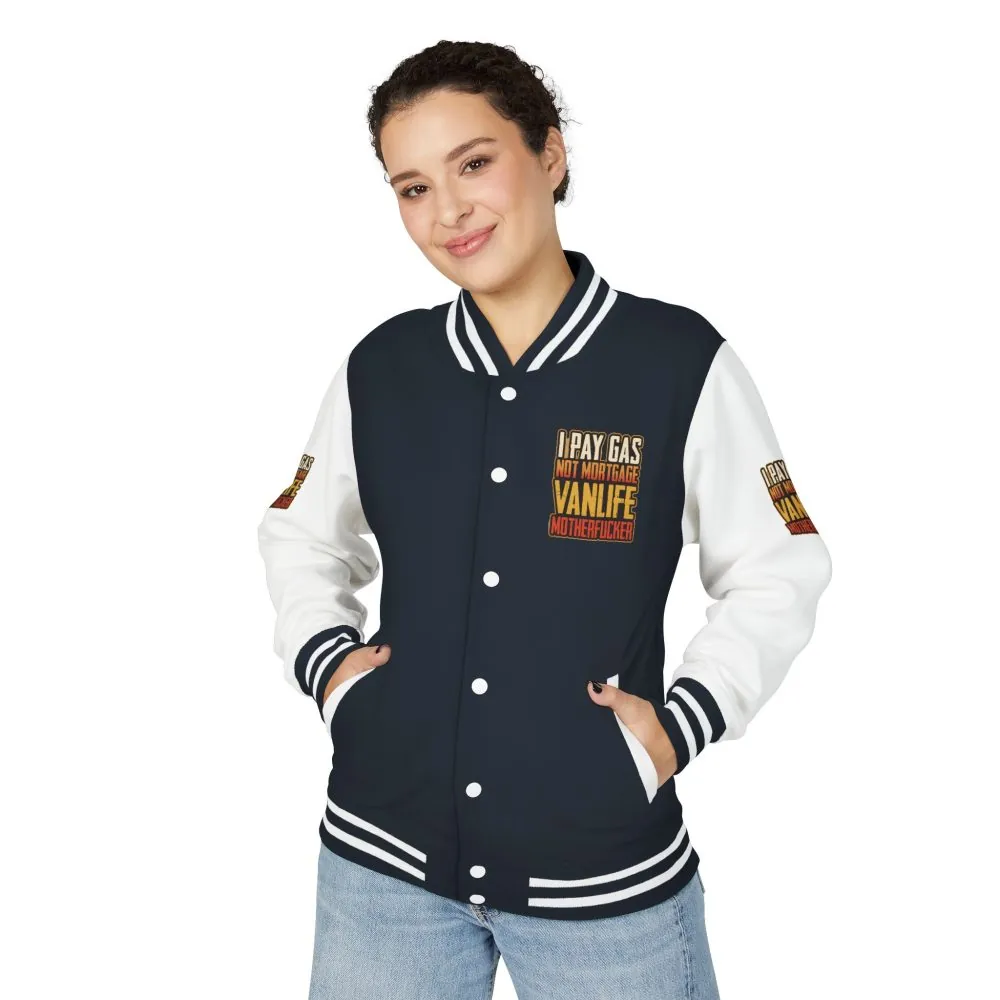 9298903191671561574_2048.jpeg Unisex Heavyweight Letterman Jacket — "I Pay Gas Not Mortgage" Design F**K-Line
