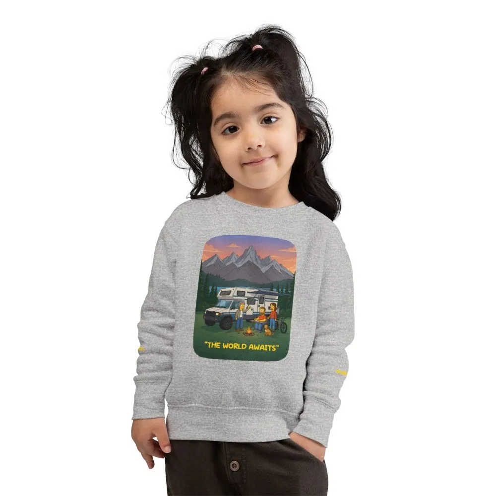 Toddler Sweatshirt - "The World Awaits" (Design Sitcom-Line)