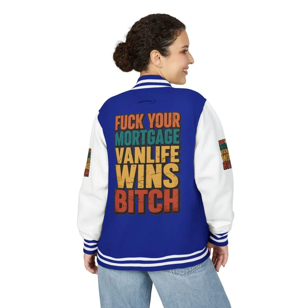 Unisex Heavyweight Letterman Jacket — "Fuck Your Mortgage" Design F**K-Line