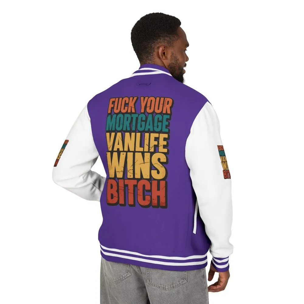 Unisex Heavyweight Letterman Jacket — "Fuck Your Mortgage" Design F**K-Line