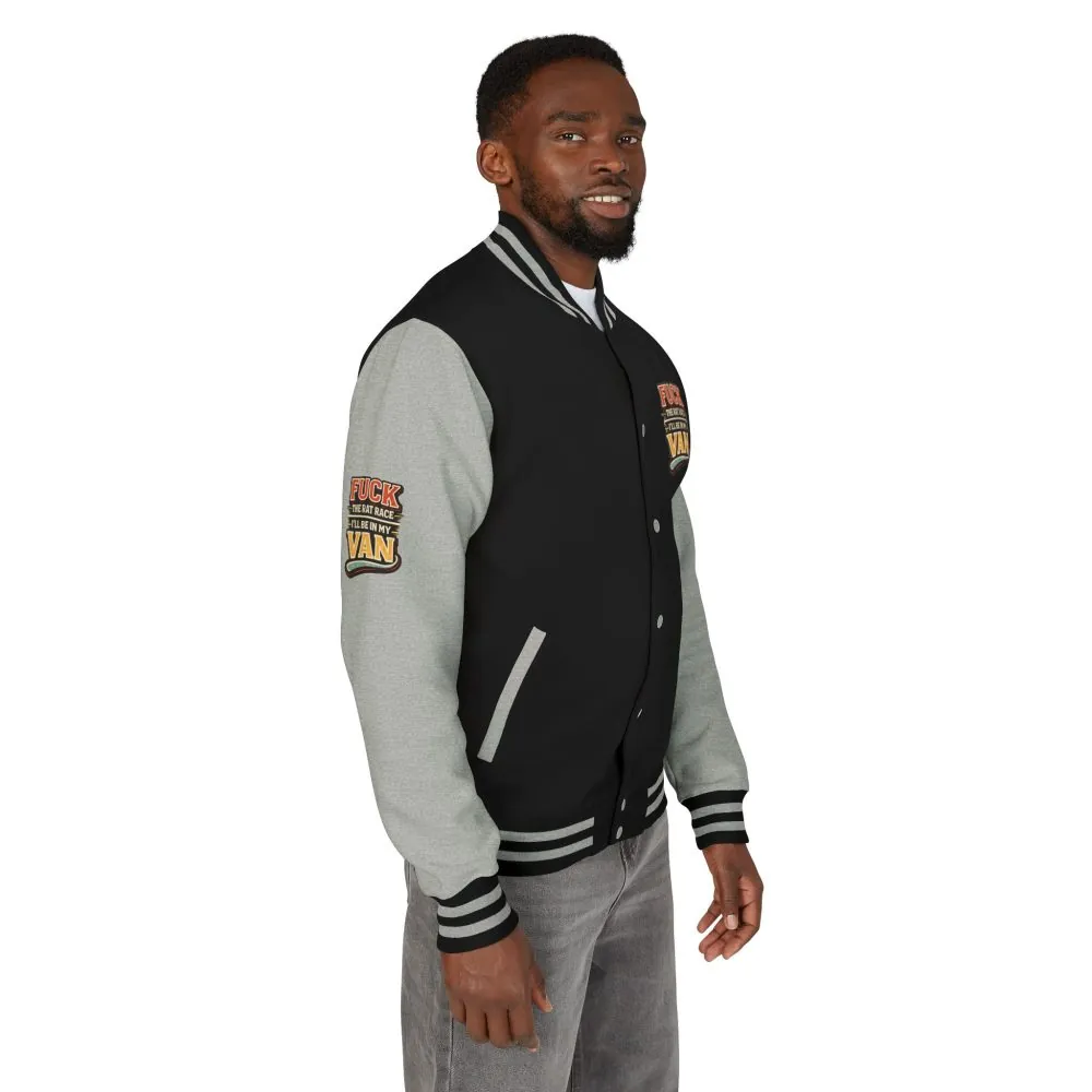 Unisex Heavyweight Letterman Jacket — "Fuck The Rat Race" Design F**K-Line