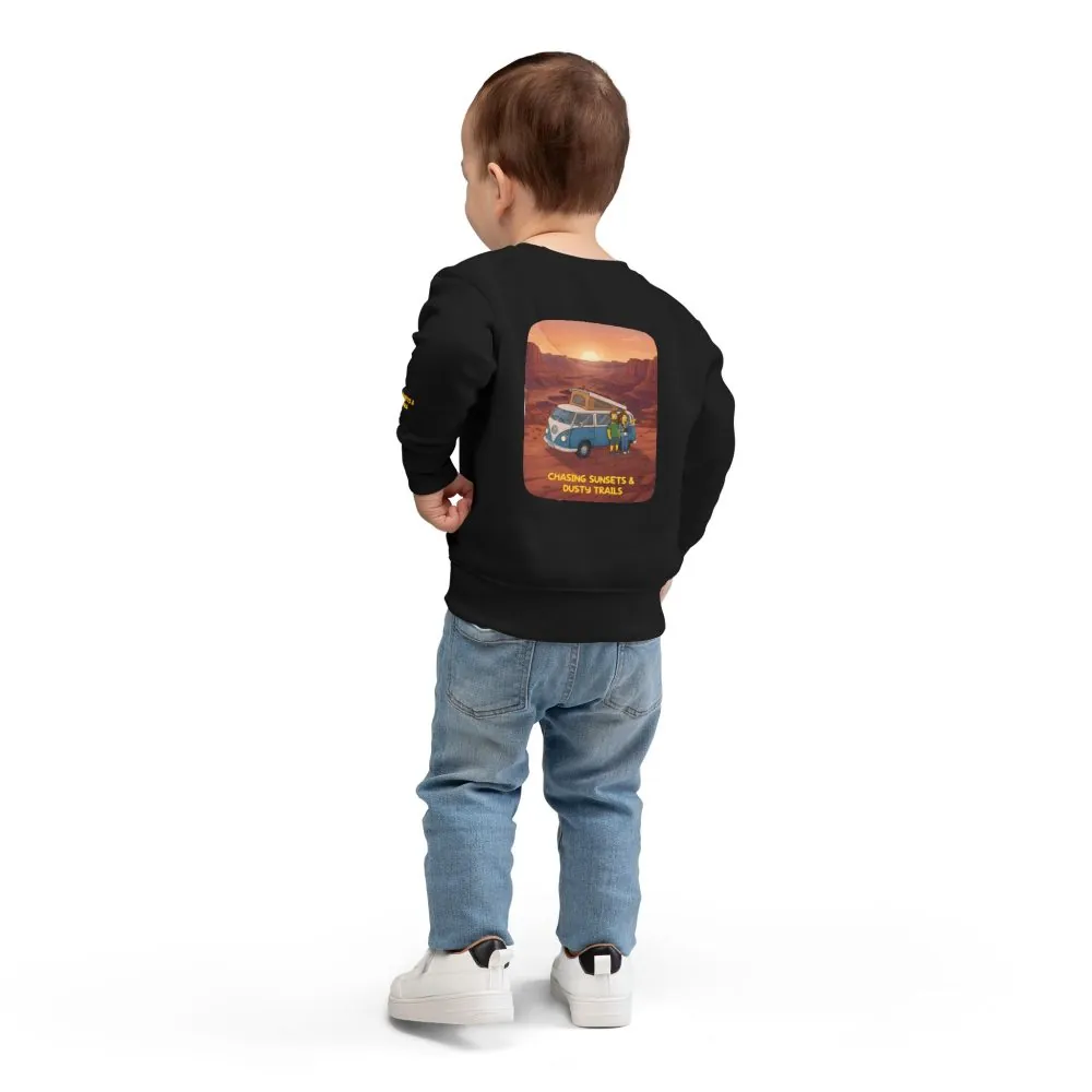 Toddler Sweatshirt - "Chasing Sunsets And Dusty Trails" (Design Sitcom-Line)