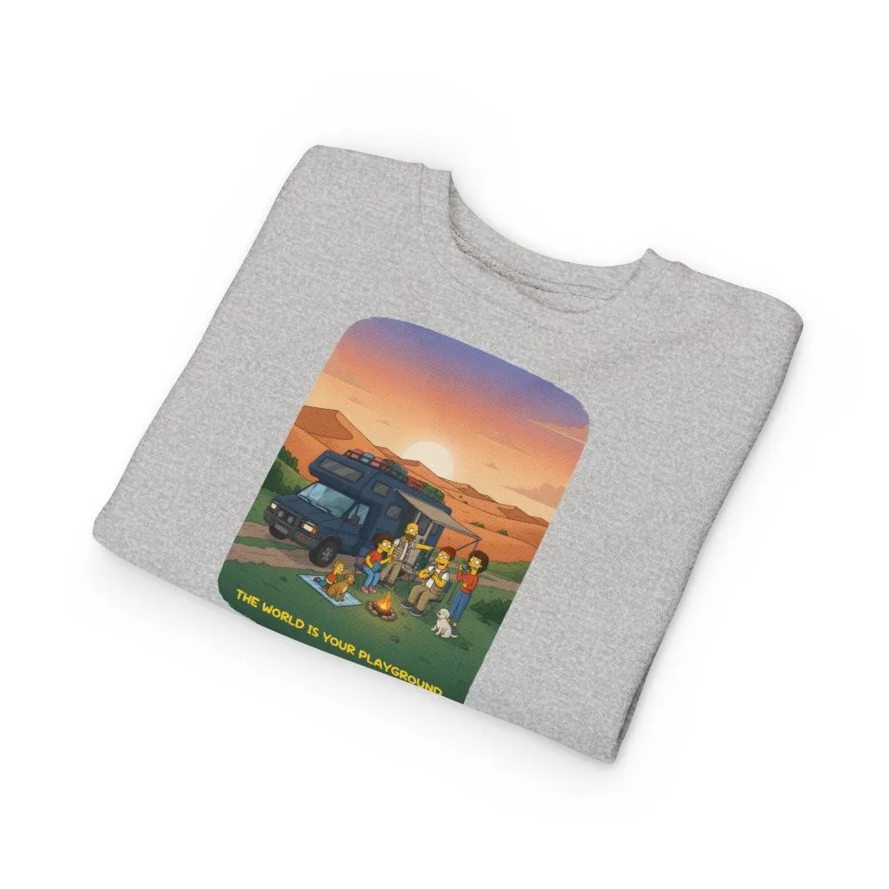9478835015689950104_2048.jpeg Toddler Sweatshirt - "The World Is Your playground" (Design Sitcom-Line)