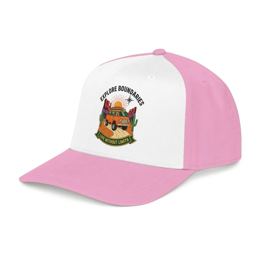 Baseball Cap— "Eplore Boundaries-Live without limits" Mid Profile Baseball Hat