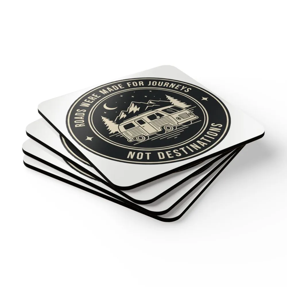 9766340656648454851_2048.jpeg Coaster Set — 'Roads Were Made for Journeys Not Destinations' Cork Coasters