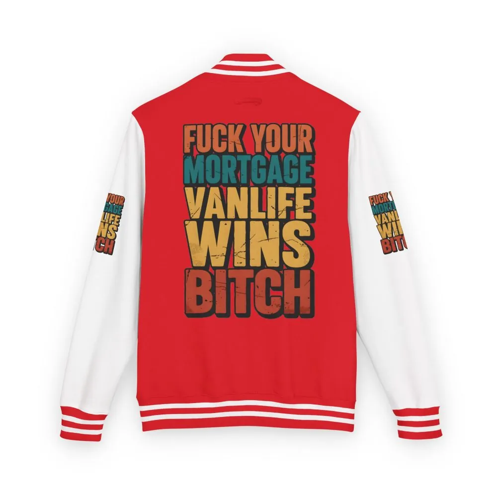 Unisex Heavyweight Letterman Jacket — "Fuck Your Mortgage" Design F**K-Line
