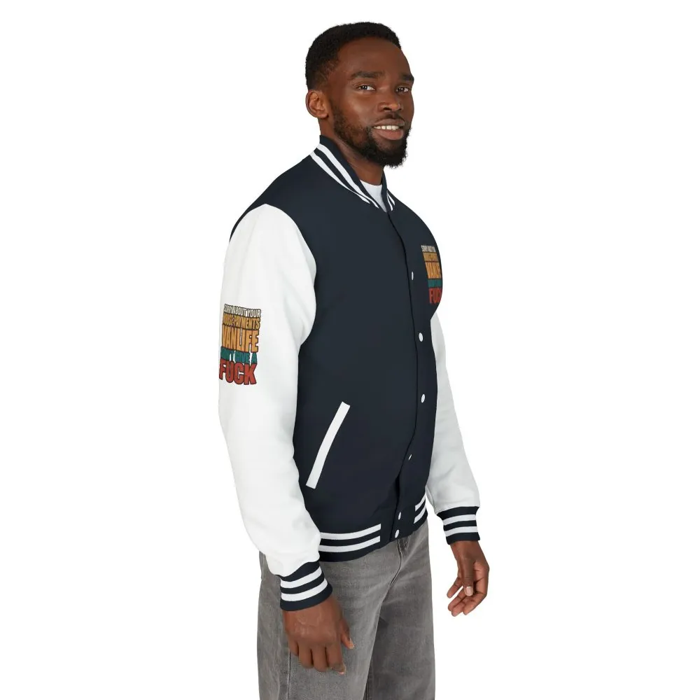 Unisex Heavyweight Letterman Jacket — "Sorry About Your House Payments" Design F**K-Line