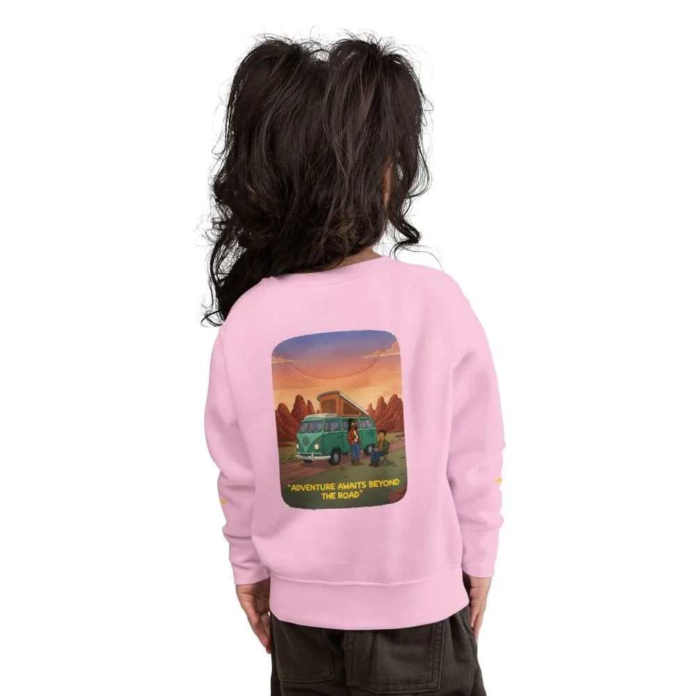 Toddler Sweatshirt - "Adventure Awaits Beyond The Road" (Design Sitcom-Line)