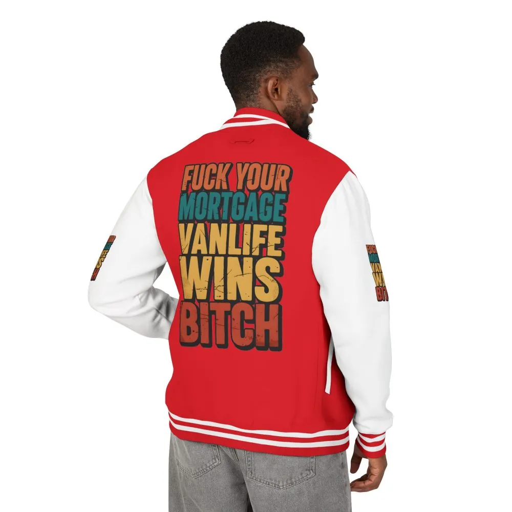 Unisex Heavyweight Letterman Jacket — "Fuck Your Mortgage" Design F**K-Line