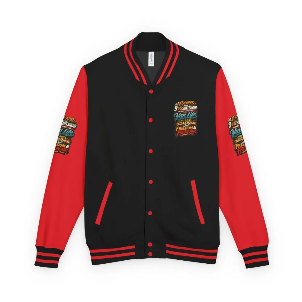 9926230345157955365_2048.jpeg Unisex Heavyweight Letterman Jacket — "I Escaped The 9 To 5" Design F**K-Line
