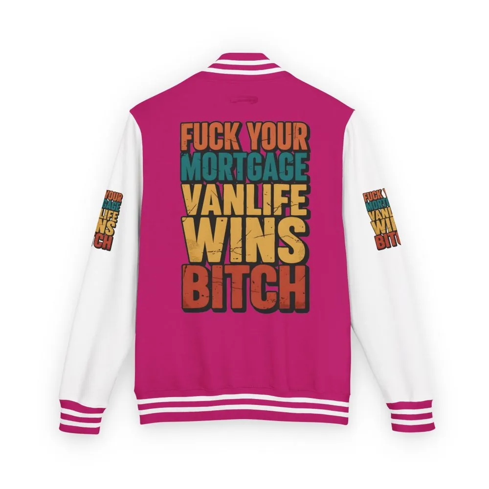 Unisex Heavyweight Letterman Jacket — "Fuck Your Mortgage" Design F**K-Line