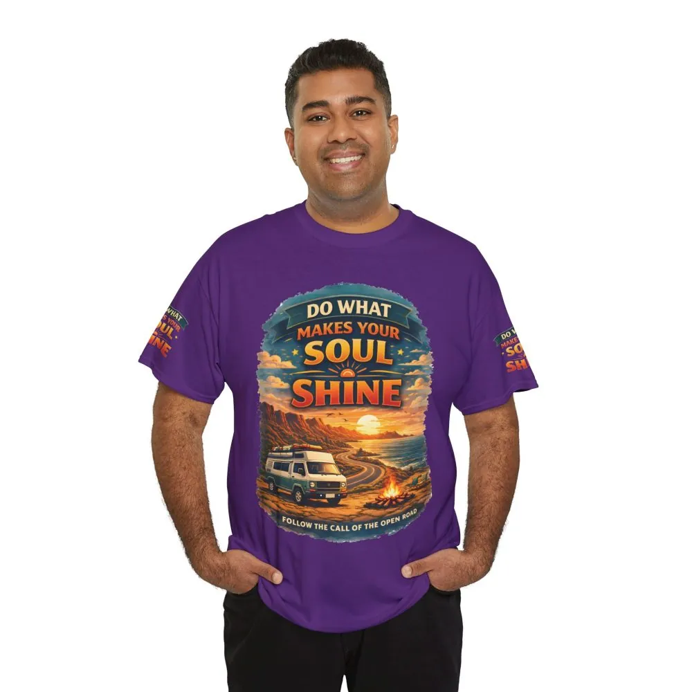 Unisex Heavy Cotton Tee — "Do What Makes Your Soul Shine" Design Scenic-Line