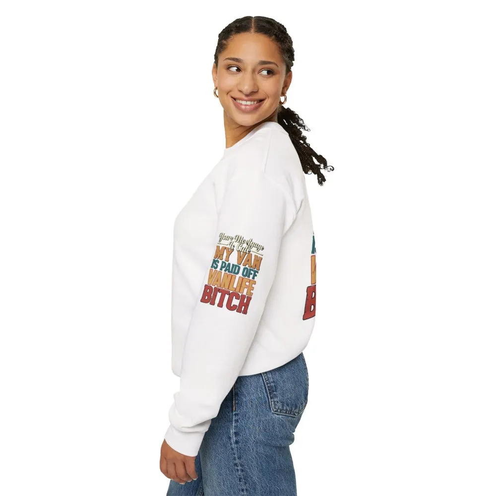 Unisex Heavy Blend™ Crewneck Sweatshirt — "Your Mortgage Is Cute" Design F**K-Line