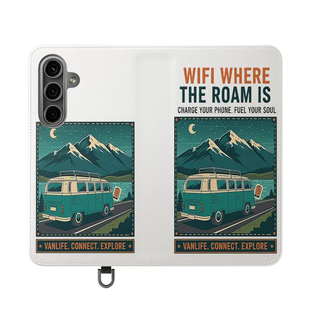 10008234932804939913_2048.jpeg Flip Phone Case — “WiFi Where the Roam Is” Vanlife Wallet Case