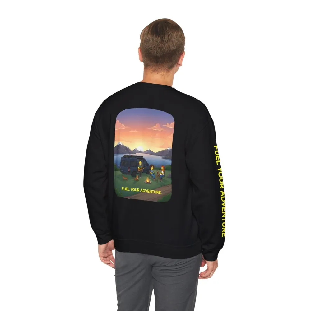 Unisex Heavy Blend™ Crewneck Sweatshirt — "Fuel Your Adventure" Design Sitcom-Line