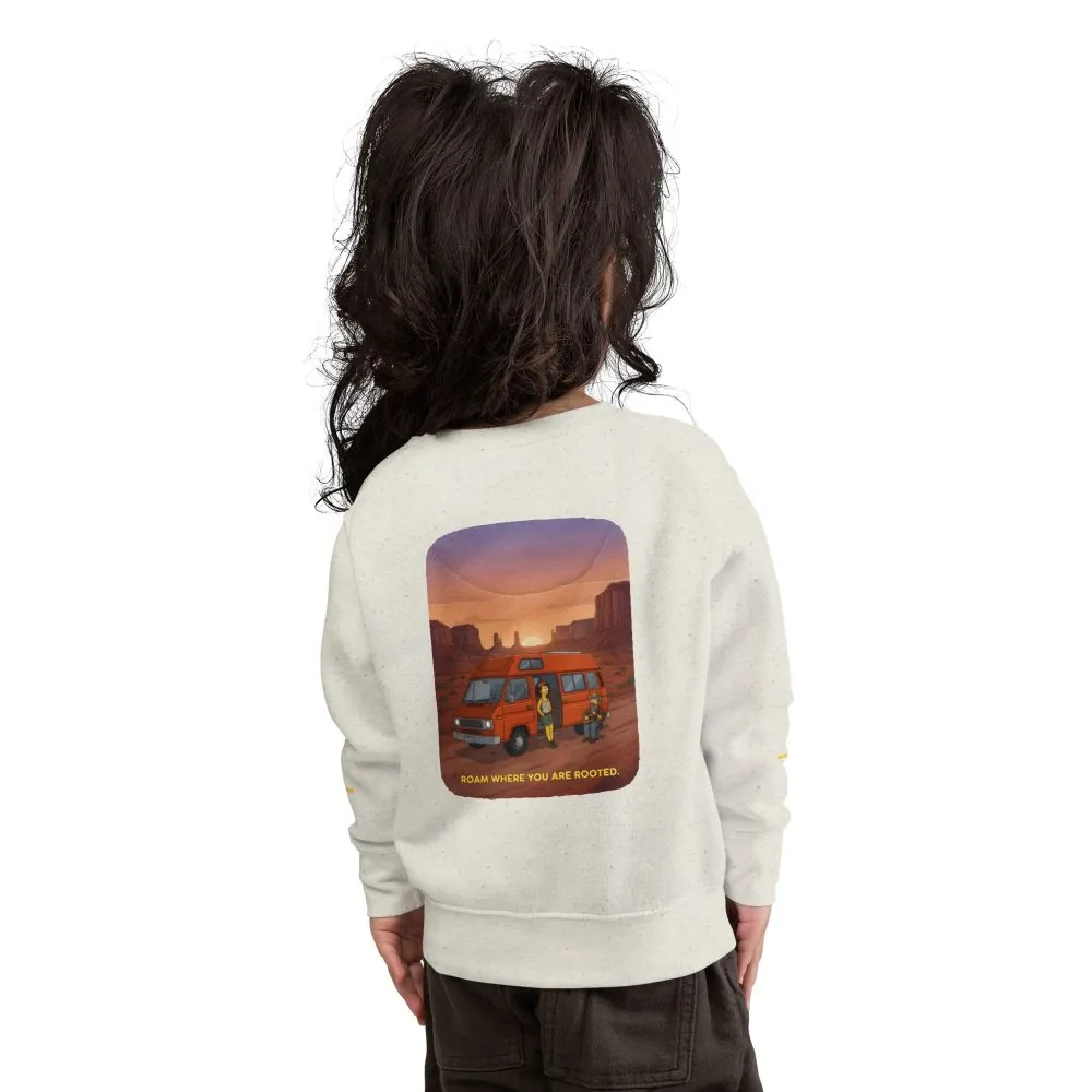 10028324004031646656_2048.jpeg Toddler Sweatshirt - "Roam Where You Are Rooted" (Design Sitcom-Line)
