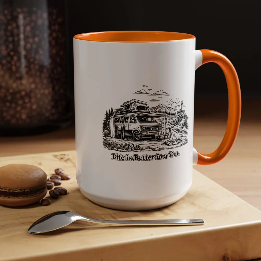 10040847779309853211_2048.jpeg Accent Coffee Mug (11, 15oz) — "Life Is Better In A Van" Design Minimal-Line