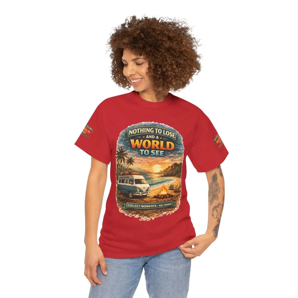 Unisex Heavy Cotton Tee — "Nothing To Lose " Design Scenic-Line