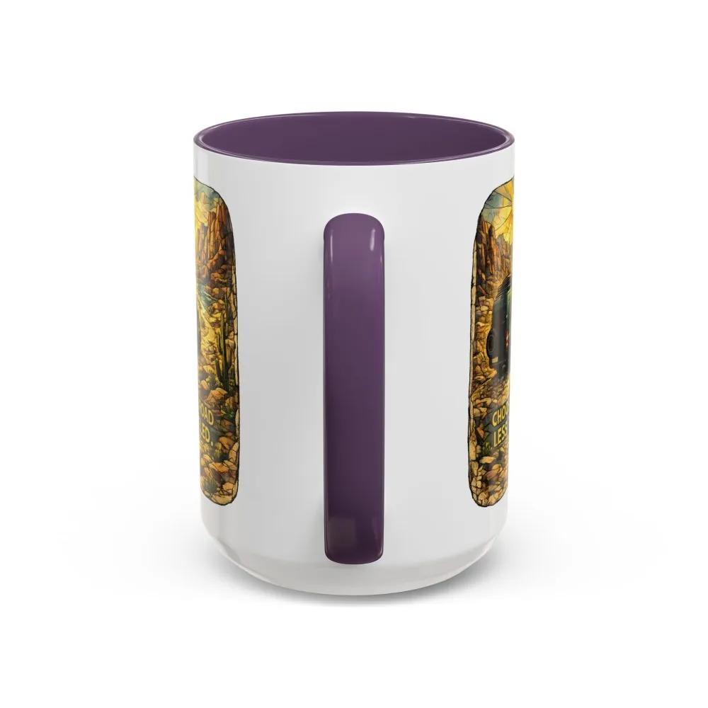 10047482619903673745_2048.jpeg Accent Coffee Mug (11, 15oz) — "Choose The Road Less Traveled" Design Cubic-Line
