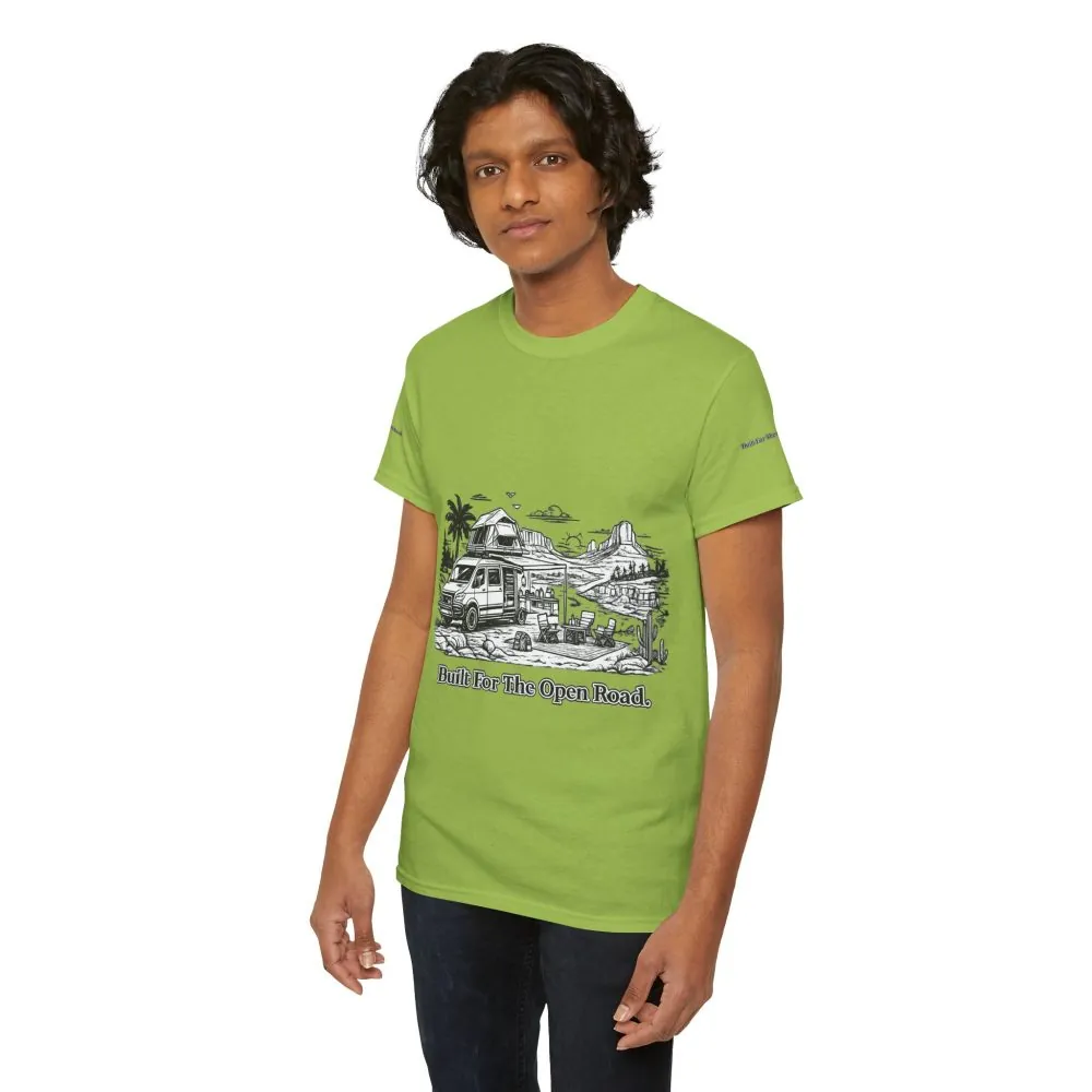 10052198450683358461_2048.jpeg Unisex Heavy Cotton Tee — "Built For The Open Road" Design Minimal-Line