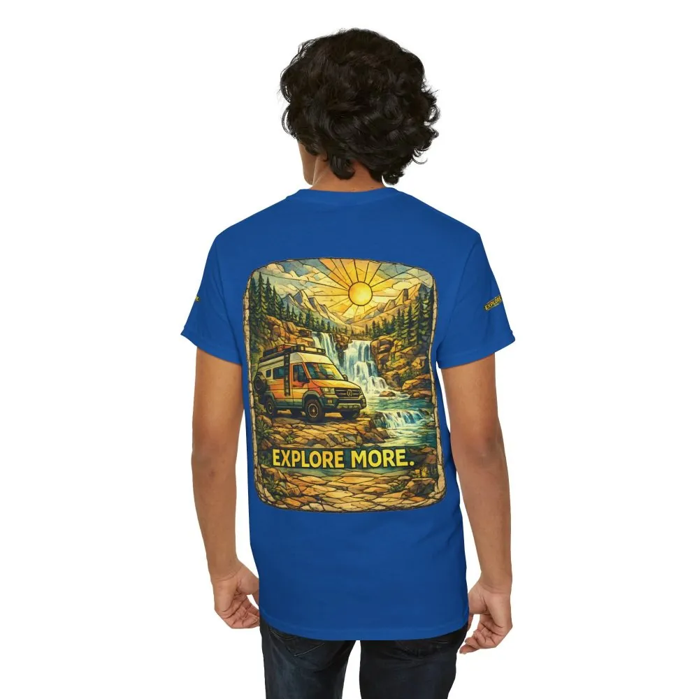 Unisex Heavy Cotton Tee — "Explore More" Design Cubic-Line