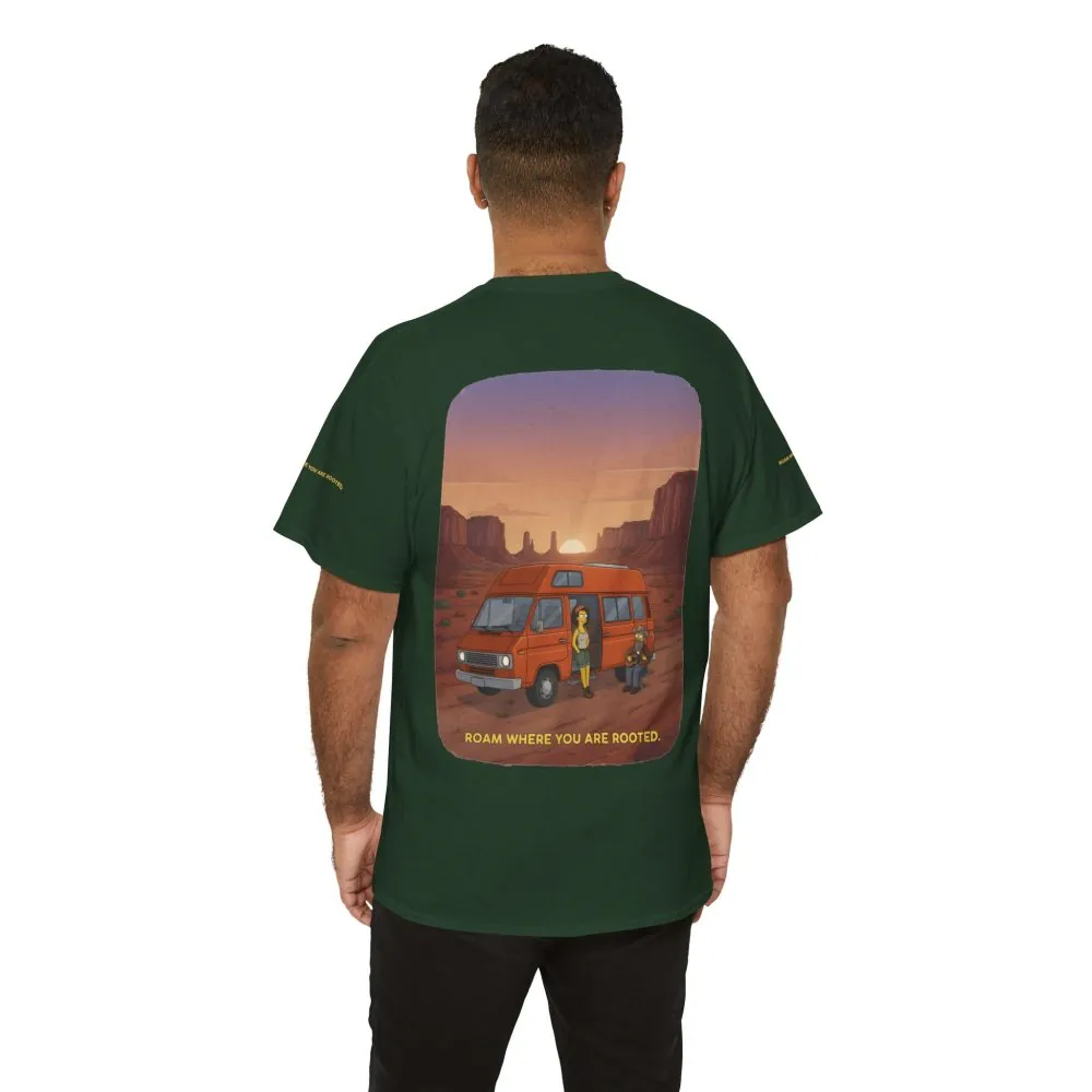 Unisex Heavy Cotton Tee — "Roam Where You Are Rooted" Design Sitcom-Line