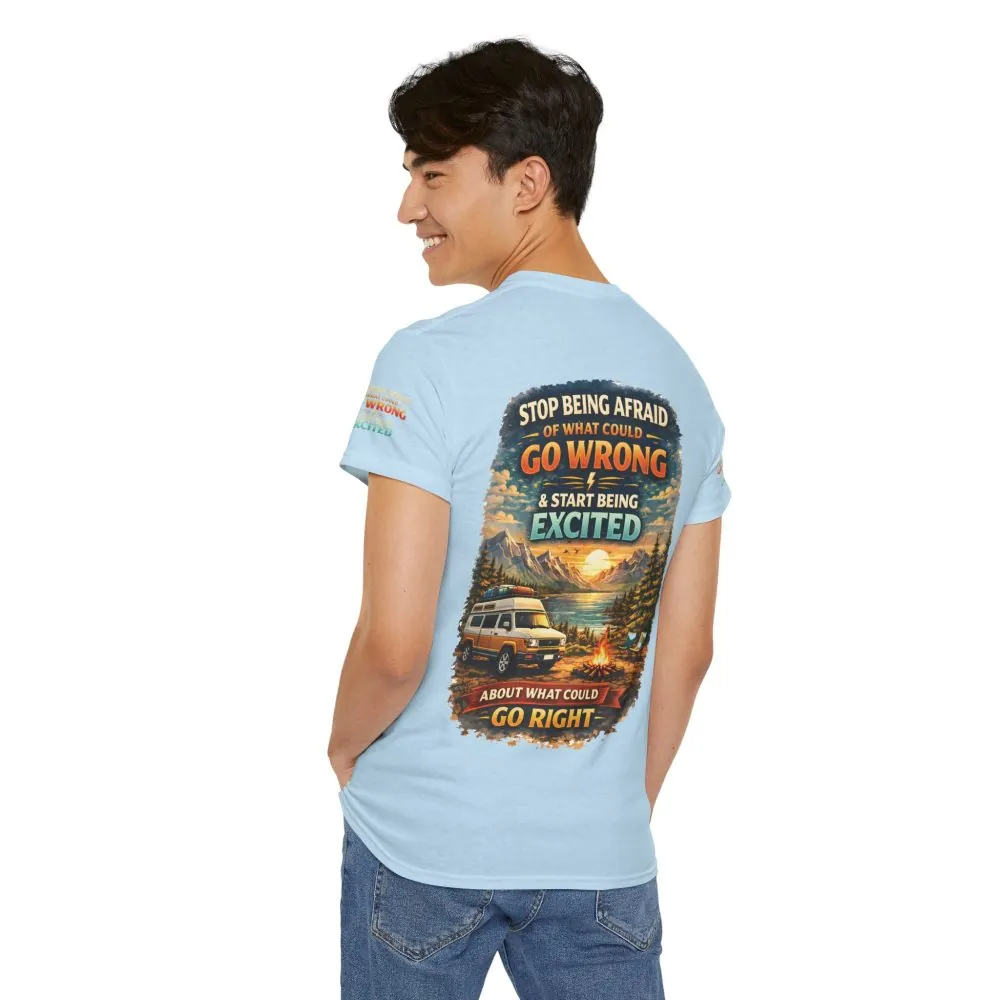 Unisex Heavy Cotton Tee — "Stop Being Afraid Of What Could Go Wrong" Design Scenic-Line