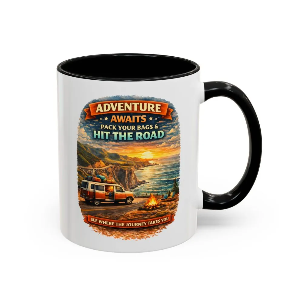 10077581479494461723_2048.jpeg Accent Coffee Mug (11, 15oz) — "Adventure Awaits-Pack Your Bags" Design Scenic-Line