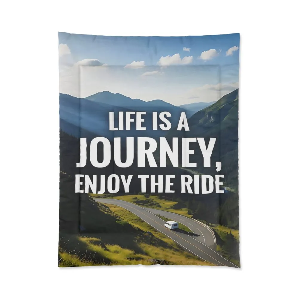 100813597642314464_2048.jpeg Comforter — "Life Is a Journey, Enjoy the Ride" Scenic Mountain Road Bedding