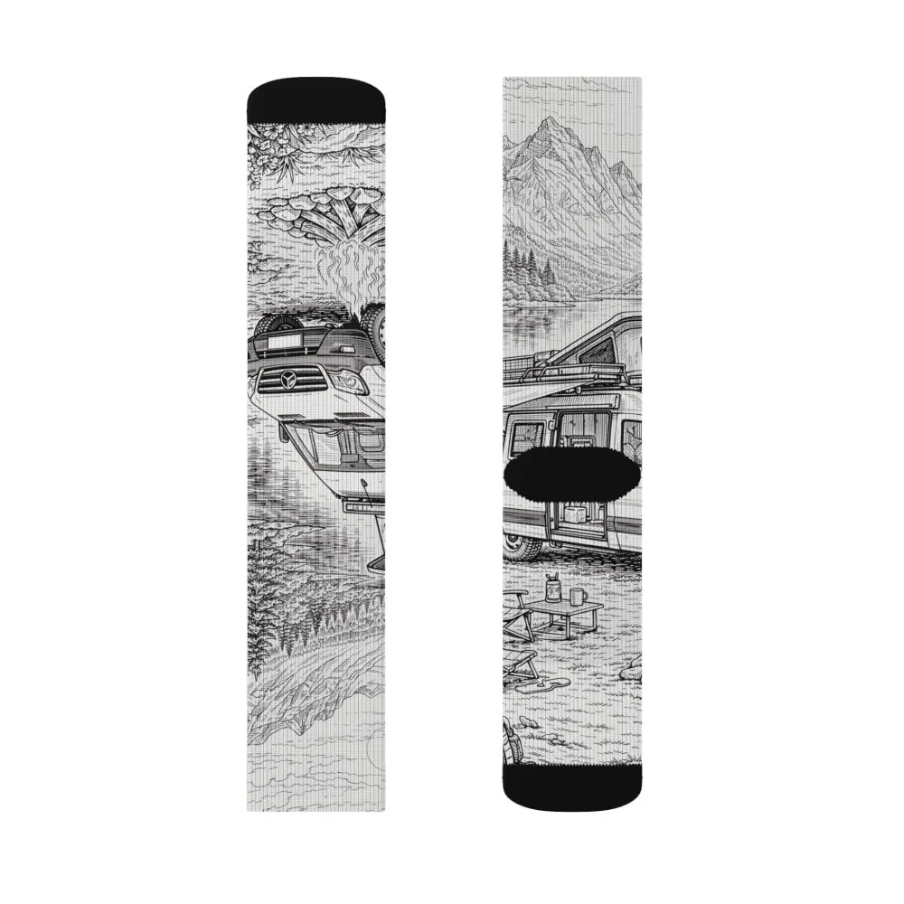 10081596641778210164_2048.jpeg Sublimation Socks — Retro Camper Roadtrip Crew Socks
