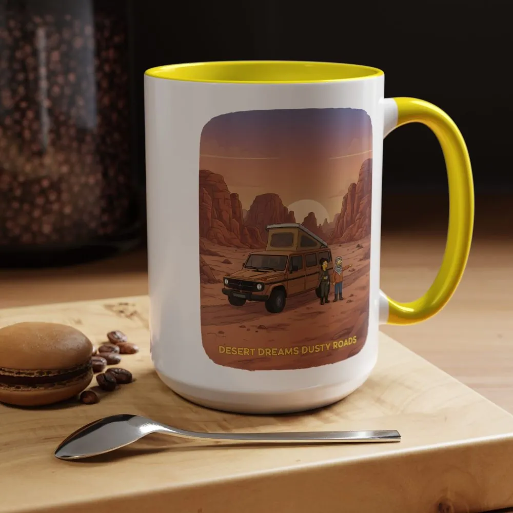 101011068909765444_2048.jpeg Accent Coffee Mug (11, 15oz) — "Desert Dreams Dusty Roads" Design Sitcom-Line