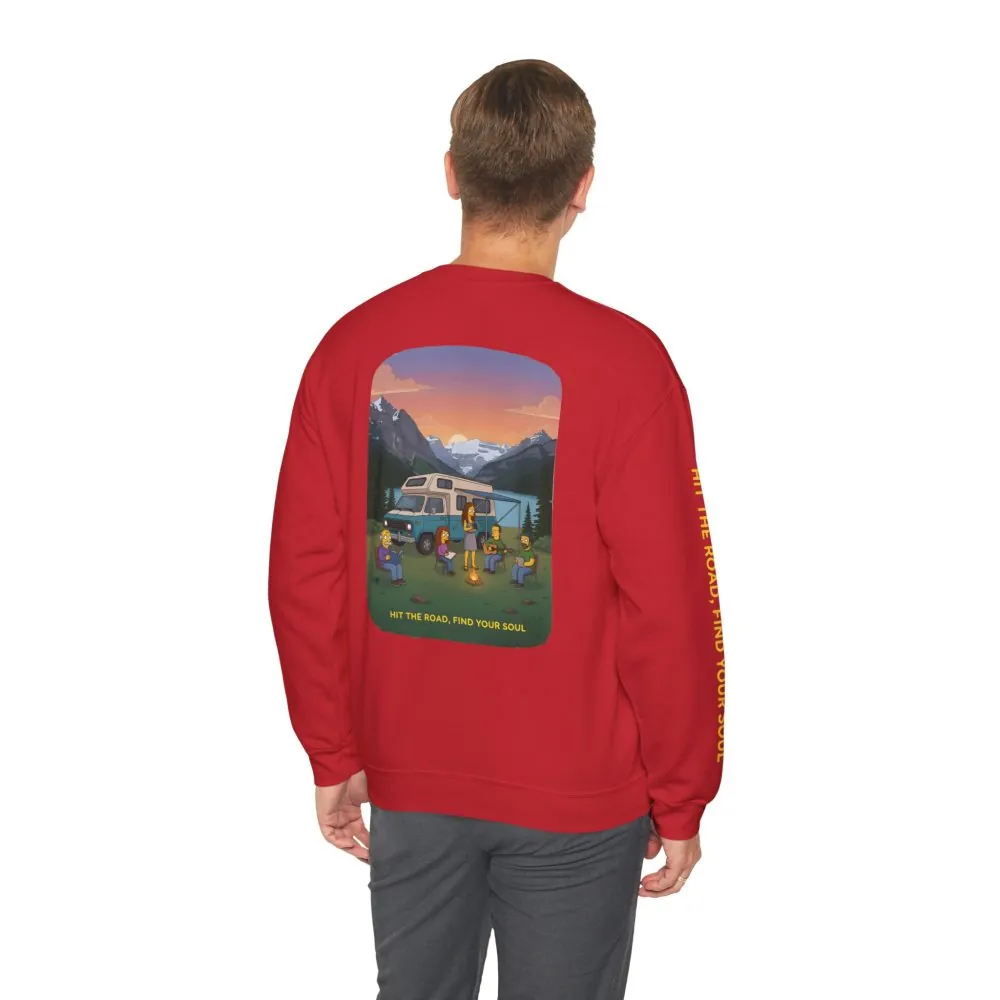 Unisex Heavy Blend™ Crewneck Sweatshirt — "Hit The Road-Find Your Soul" Design Sitcom-Line