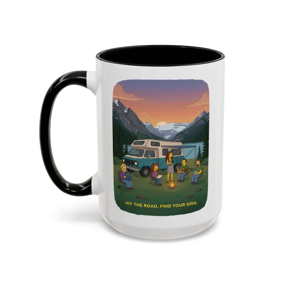 Accent Coffee Mug (11, 15oz) — "Hit The Road-Find Your Soul" Design Sitcom-Line
