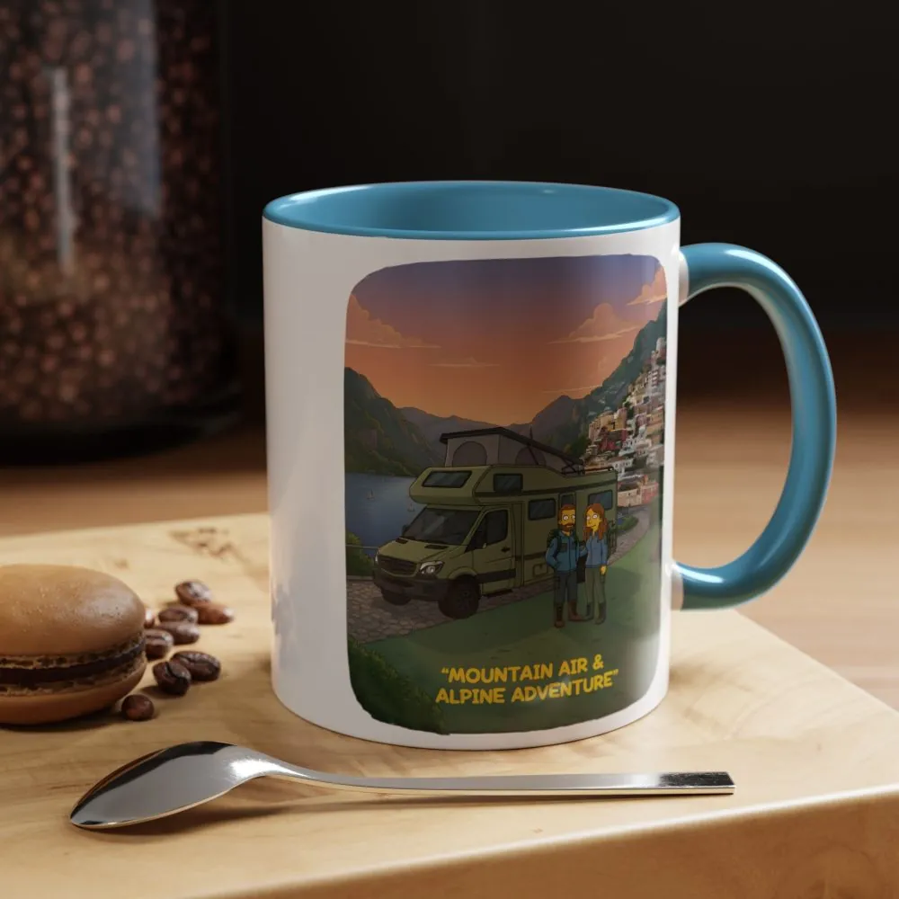 Accent Coffee Mug (11, 15oz) — "Mountain Air And Alpine Adventure"" Design Sitcom-Line
