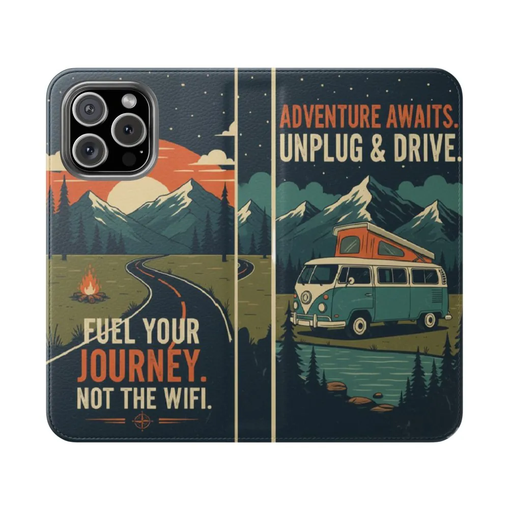 Flip Phone Case — "Fuel Your Journey, Not the Wifi" Wallet Cover