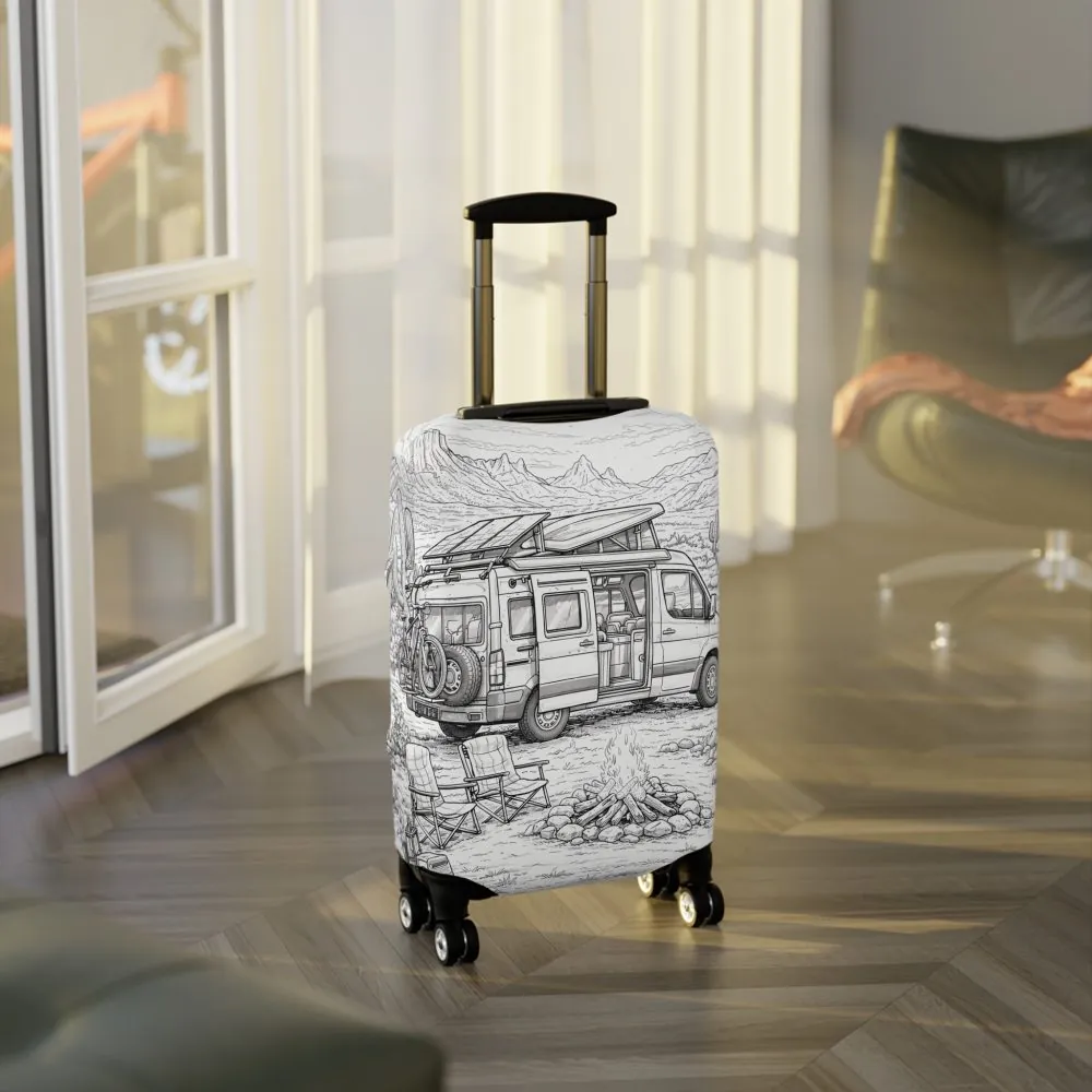 10195360043226995652_2048.jpeg Luggage Cover — Adventure Camper Sketch Travel Suitcase