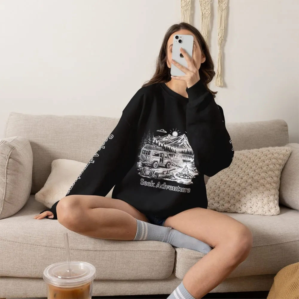 10197182767495673887_2048.jpeg Unisex Heavy Blend™ Crewneck Sweatshirt — "Seek Adventure" Design Minimal-Line