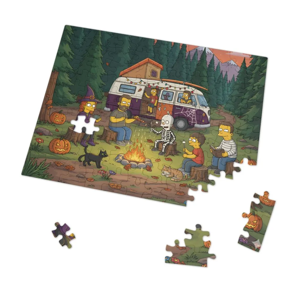 Jigsaw Puzzle with Tin — Autumn Camping Jigsaw Halloween