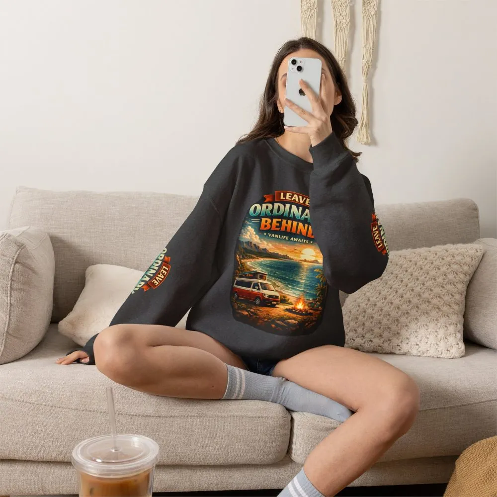 Unisex Heavy Blend™ Crewneck Sweatshirt — "Leave Ordinary Behind" Design Scenic-Line