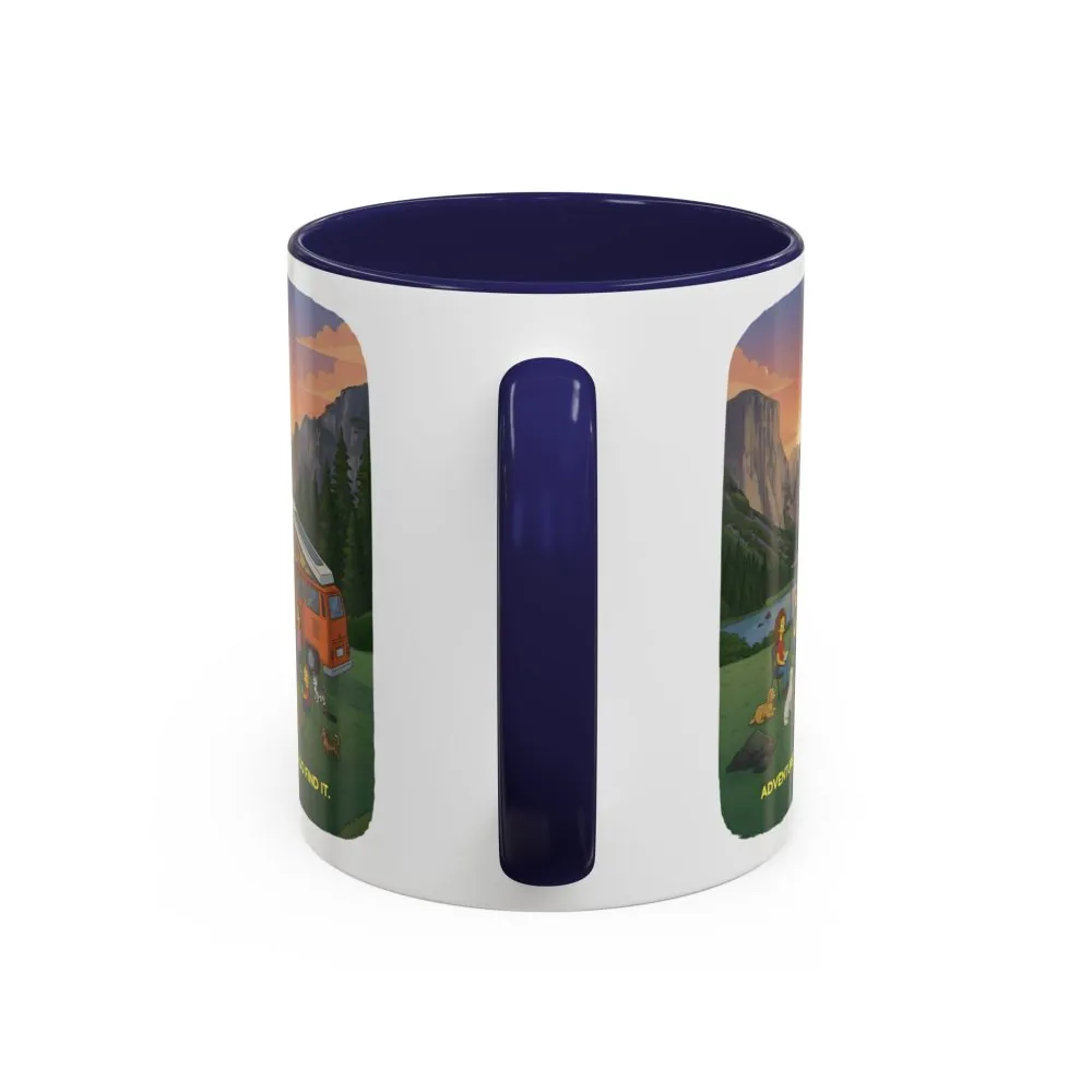 Accent Coffee Mug (11, 15oz) — "Adventure Awaits-Go Find It"" Design Sitcom-Line