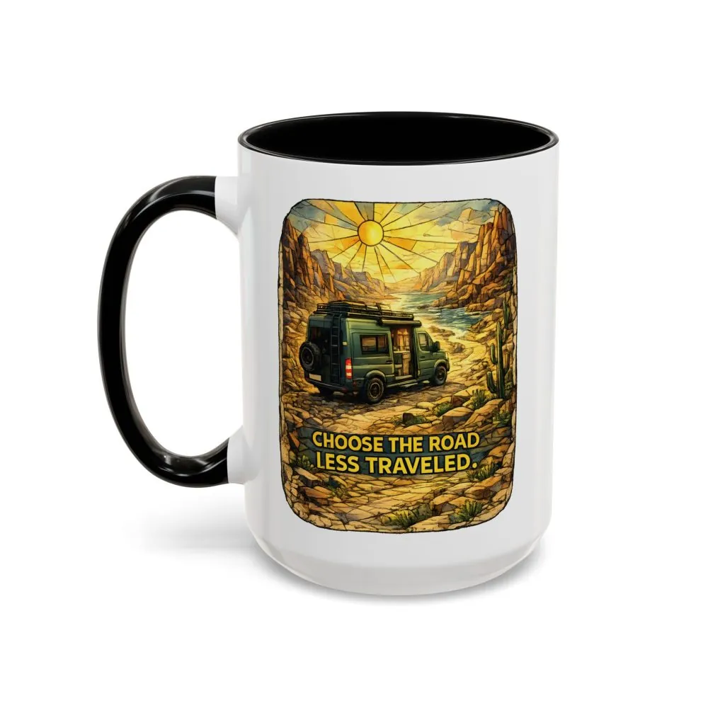 10253337718420224372_2048.jpeg Accent Coffee Mug (11, 15oz) — "Choose The Road Less Traveled" Design Cubic-Line
