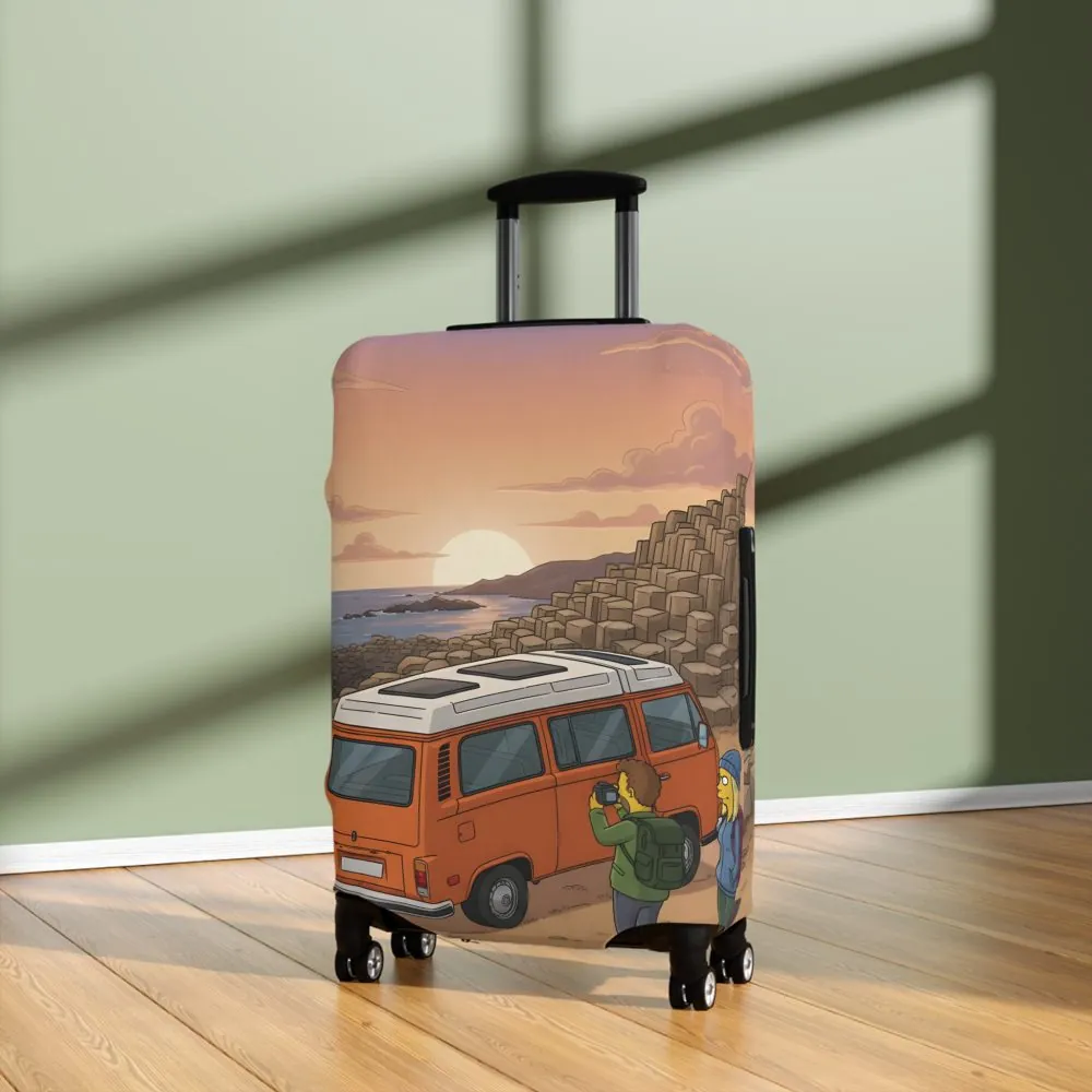 Luggage Cover — Adventure Camper Sketch Travel Suitcase(Design Sitcom-Line)