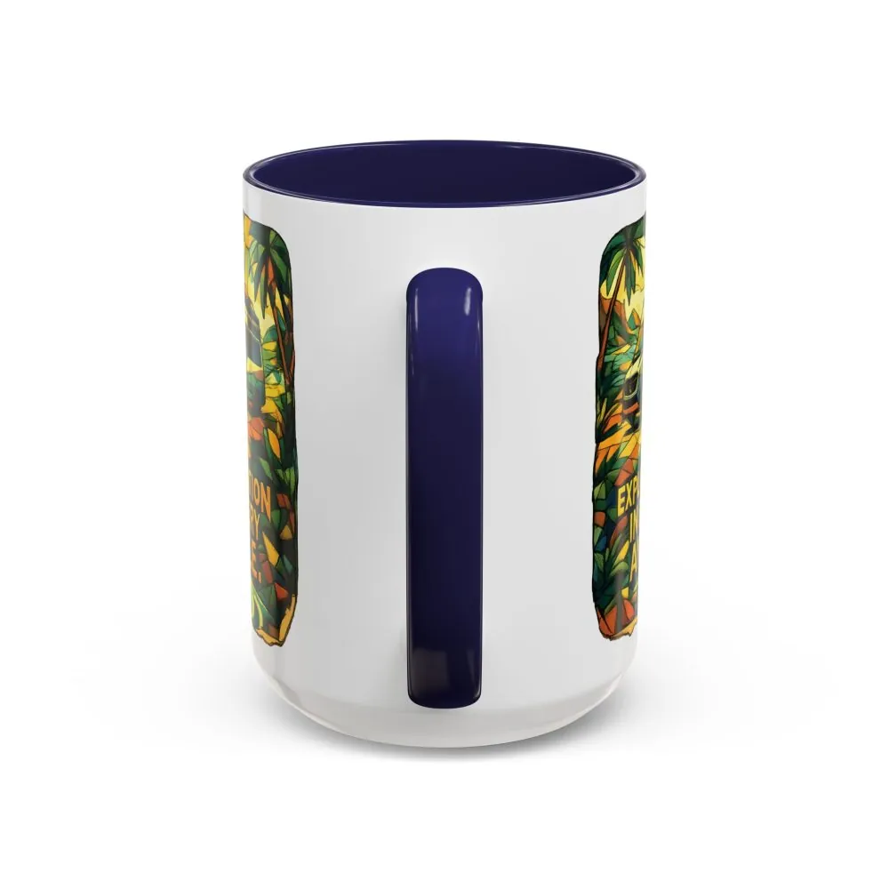 Accent Coffee Mug (11, 15oz) — "Exploration In Every Angle" Design Cubic-Line