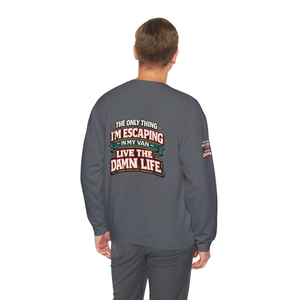 10276939910940077999_2048.jpeg Unisex Heavy Blend™ Crewneck Sweatshirt — "The Only Thing I´m Escaping" Design F**K-Line